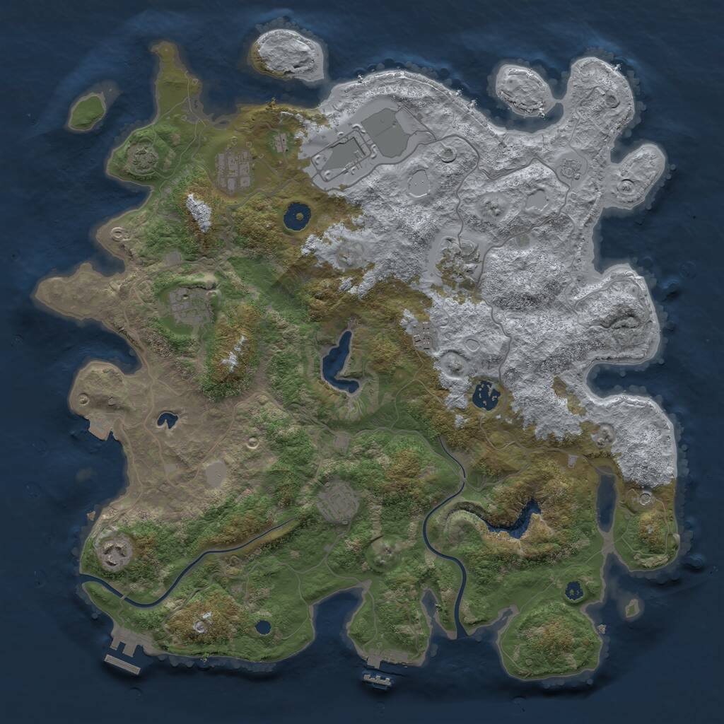 Rust Map: Procedural Map, Size: 4000, Seed: 8237792, 14 Monuments