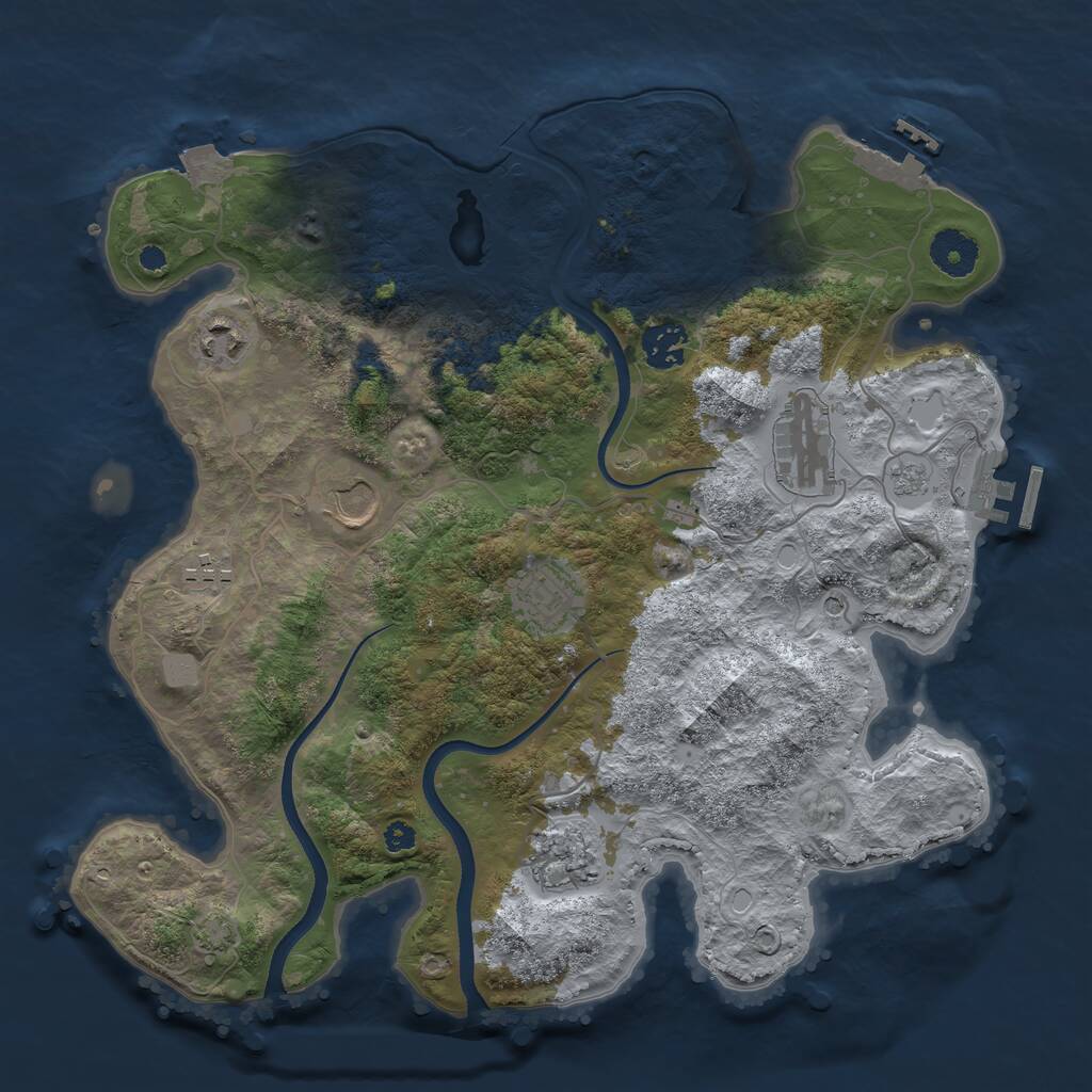 Rust Map: Procedural Map, Size: 3500, Seed: 7022023, 13 Monuments