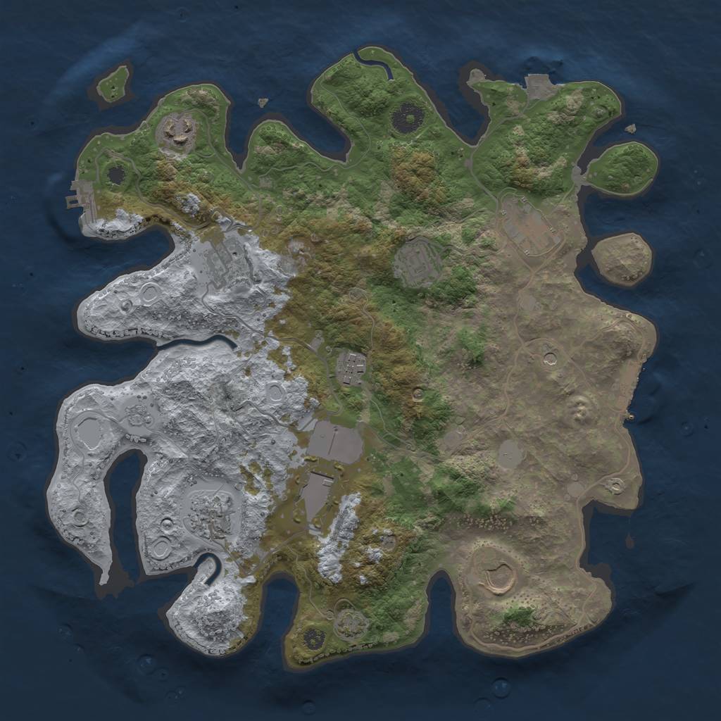Rust Map: Procedural Map, Size: 3500, Seed: 31806728, 16 Monuments