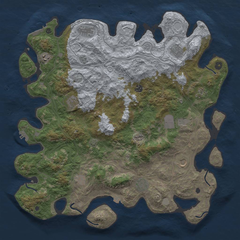 Rust Map: Procedural Map, Size: 4500, Seed: 2023091907, 19 Monuments