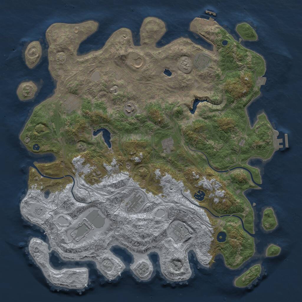 Rust Map: Procedural Map, Size: 4400, Seed: 32888875, 17 Monuments