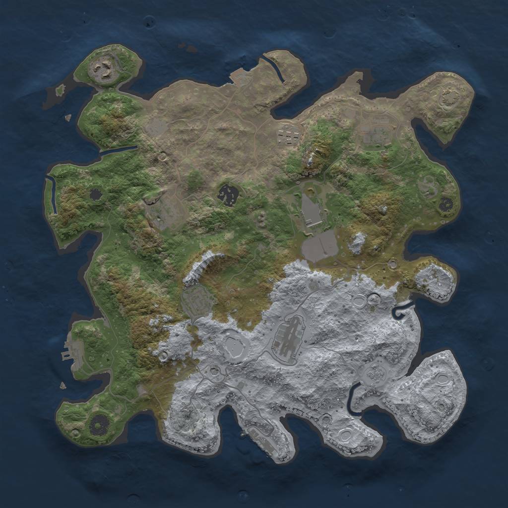 Rust Map: Procedural Map, Size: 3650, Seed: 14578984, 16 Monuments