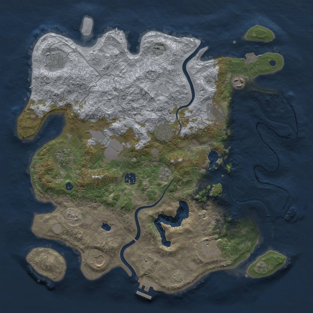 Rust Map: Procedural Map, Size: 4000, Seed: 1144017167, 16 Monuments
