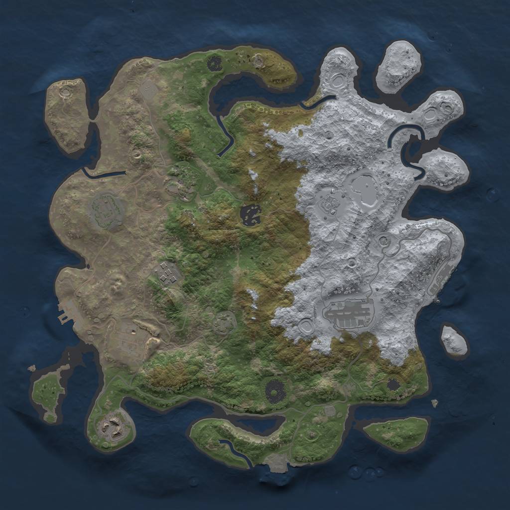 Rust Map: Procedural Map, Size: 3400, Seed: 75786229, 15 Monuments