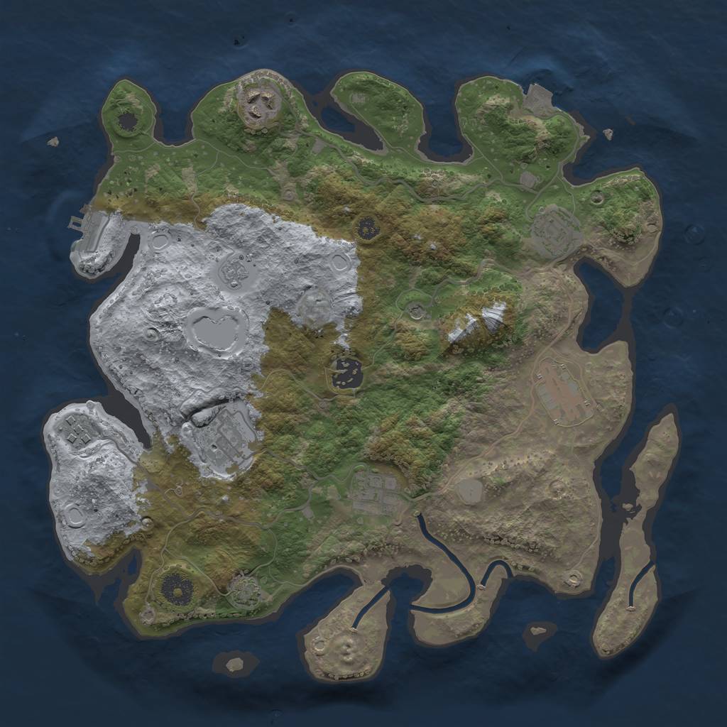 Rust Map: Procedural Map, Size: 3400, Seed: 251531, 14 Monuments