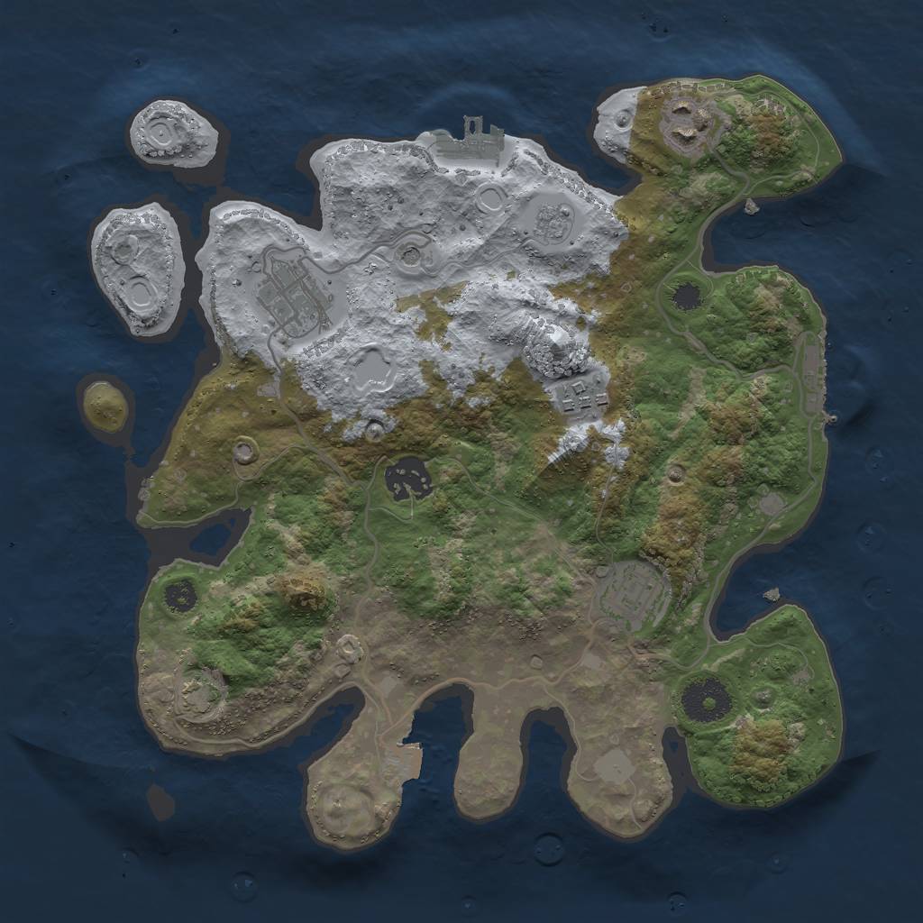 Rust Map: Procedural Map, Size: 3000, Seed: 1011640604, 13 Monuments