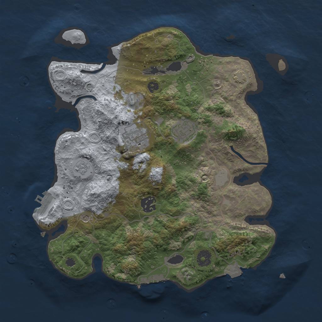 Rust Map: Procedural Map, Size: 3000, Seed: 1493845155, 11 Monuments