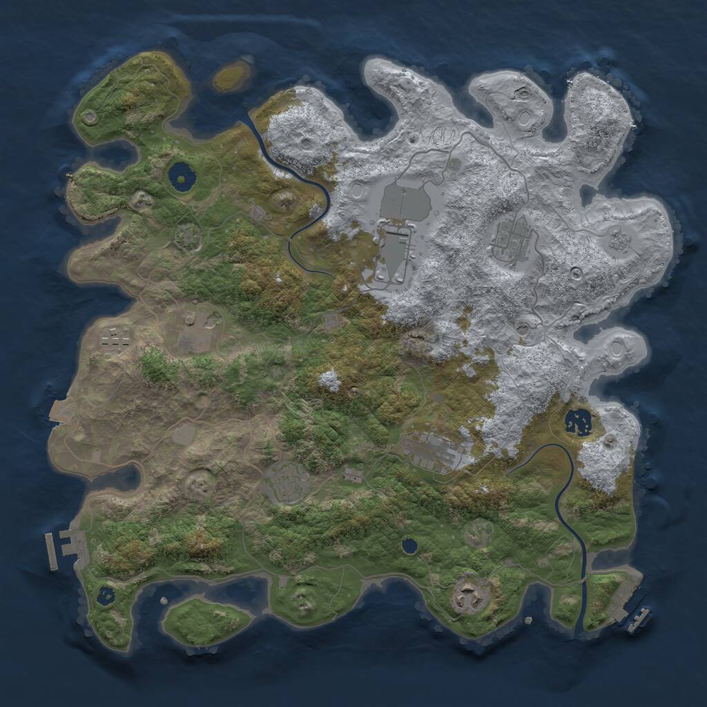 Rust Map: Procedural Map, Size: 3800, Seed: 92029314, 14 Monuments