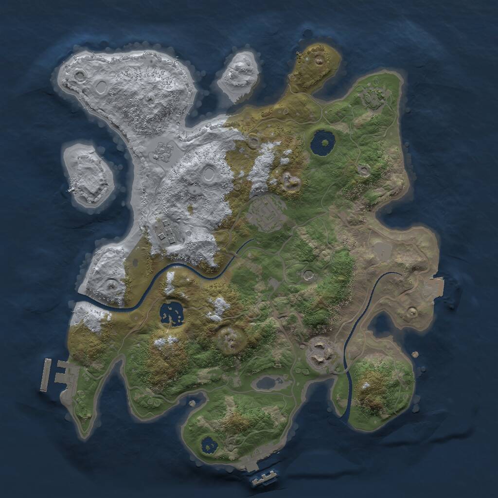 Rust Map: Procedural Map, Size: 3000, Seed: 1331995761, 10 Monuments