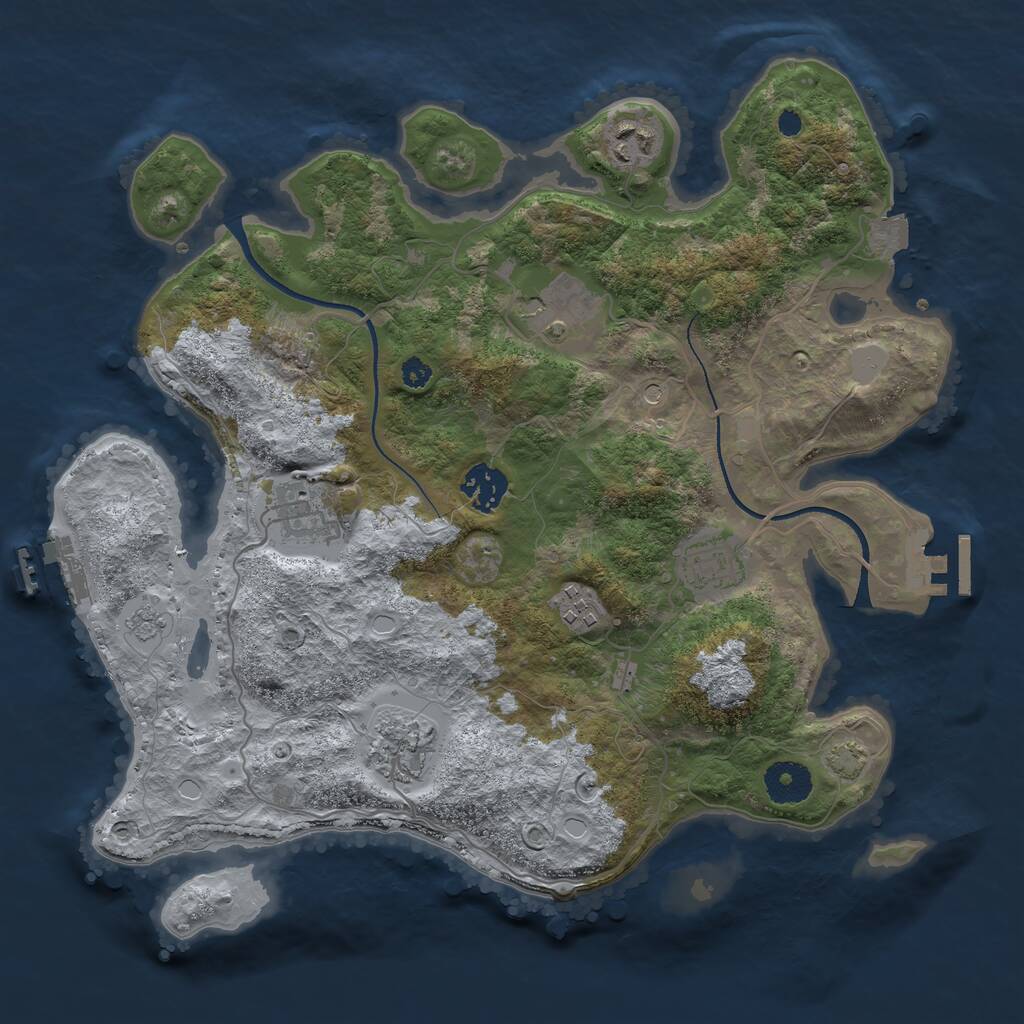 Rust Map: Procedural Map, Size: 3400, Seed: 56379502, 13 Monuments