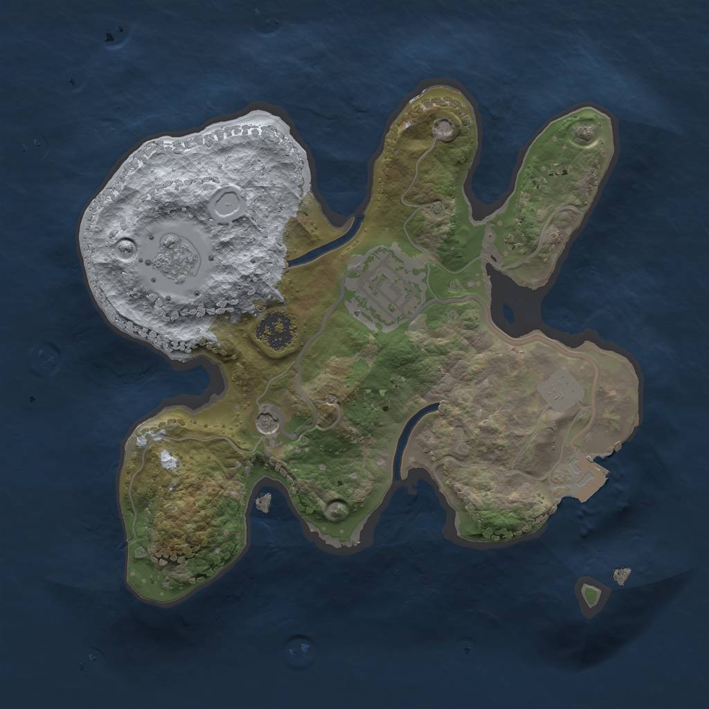Rust Map: Procedural Map, Size: 2000, Seed: 23714, 6 Monuments