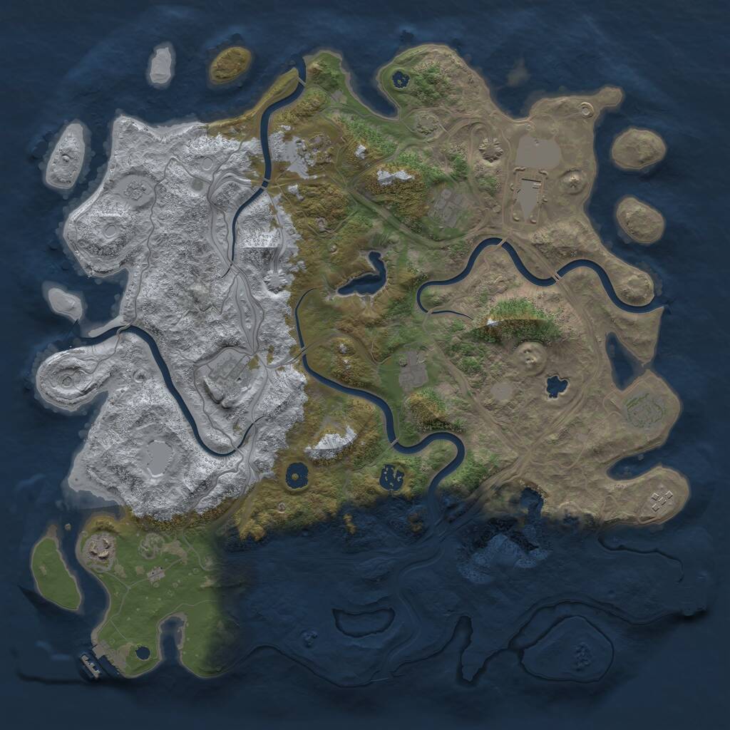 Rust Map: Procedural Map, Size: 4400, Seed: 49560394, 15 Monuments