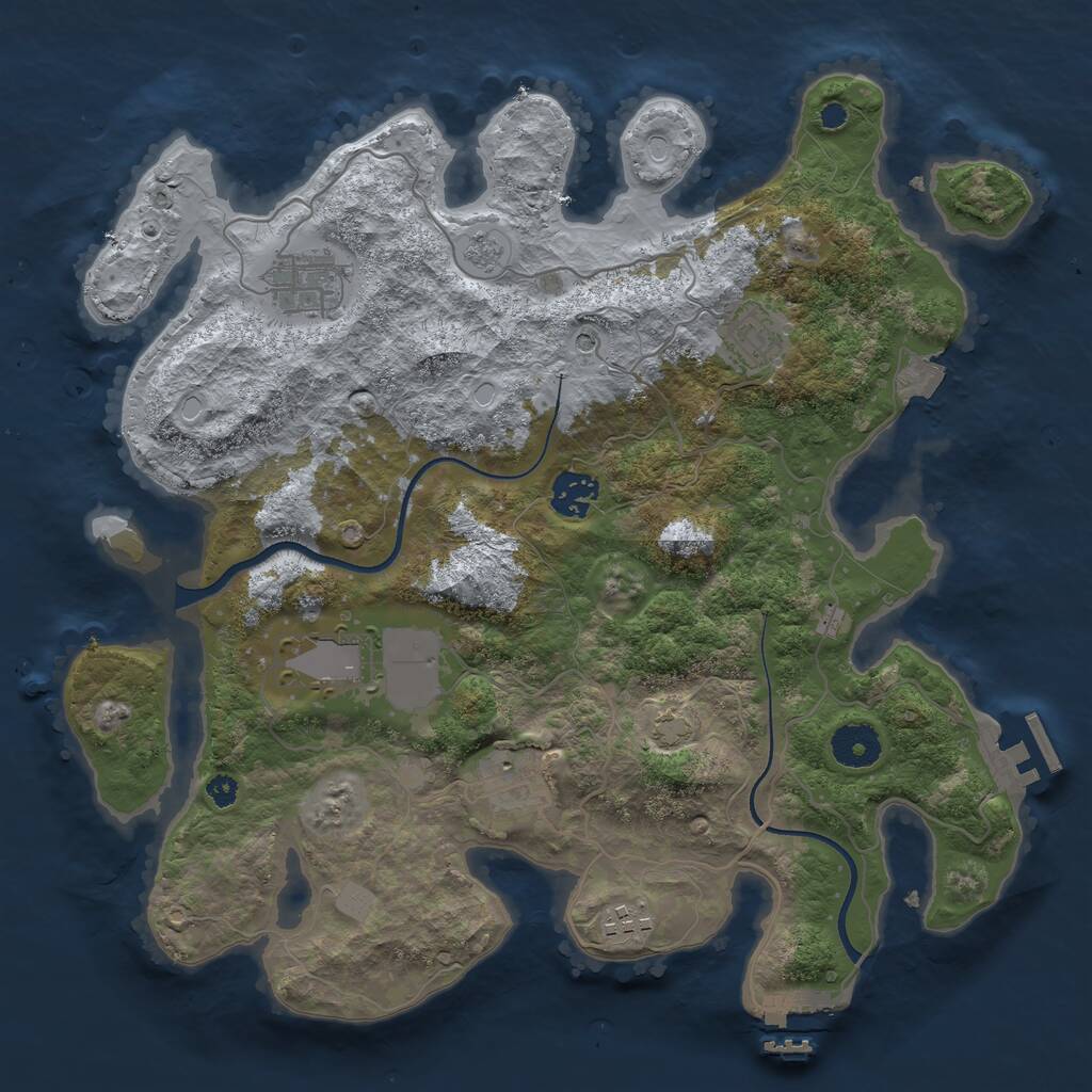Rust Map: Procedural Map, Size: 3500, Seed: 19726085, 12 Monuments
