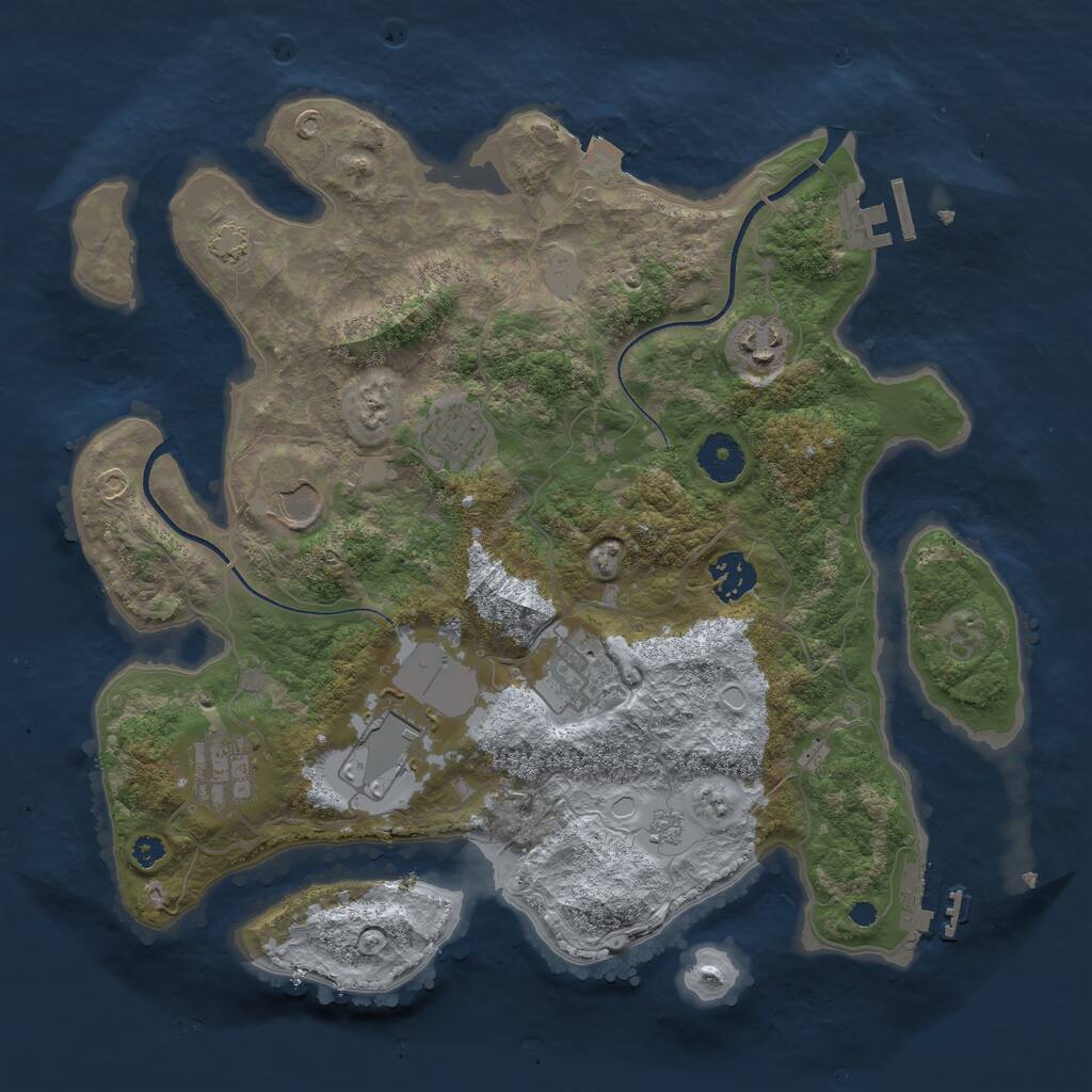 Rust Map: Procedural Map, Size: 3500, Seed: 235115103, 12 Monuments
