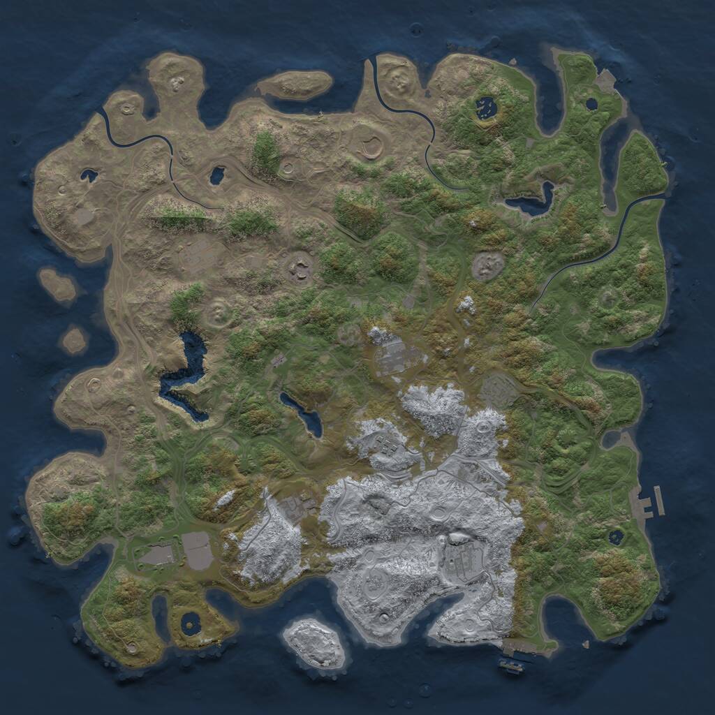 Rust Map: Procedural Map, Size: 4800, Seed: 1359704351, 16 Monuments