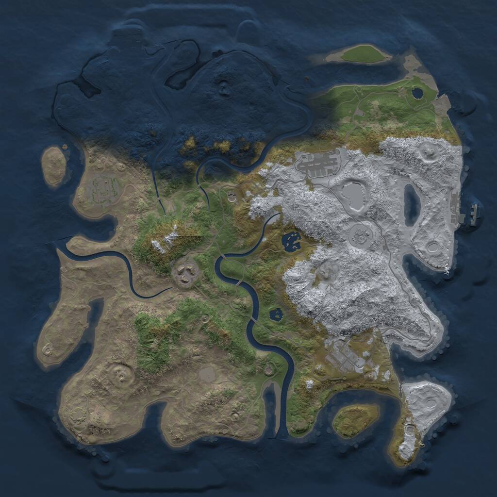 Rust Map: Procedural Map, Size: 3700, Seed: 1558511564, 11 Monuments
