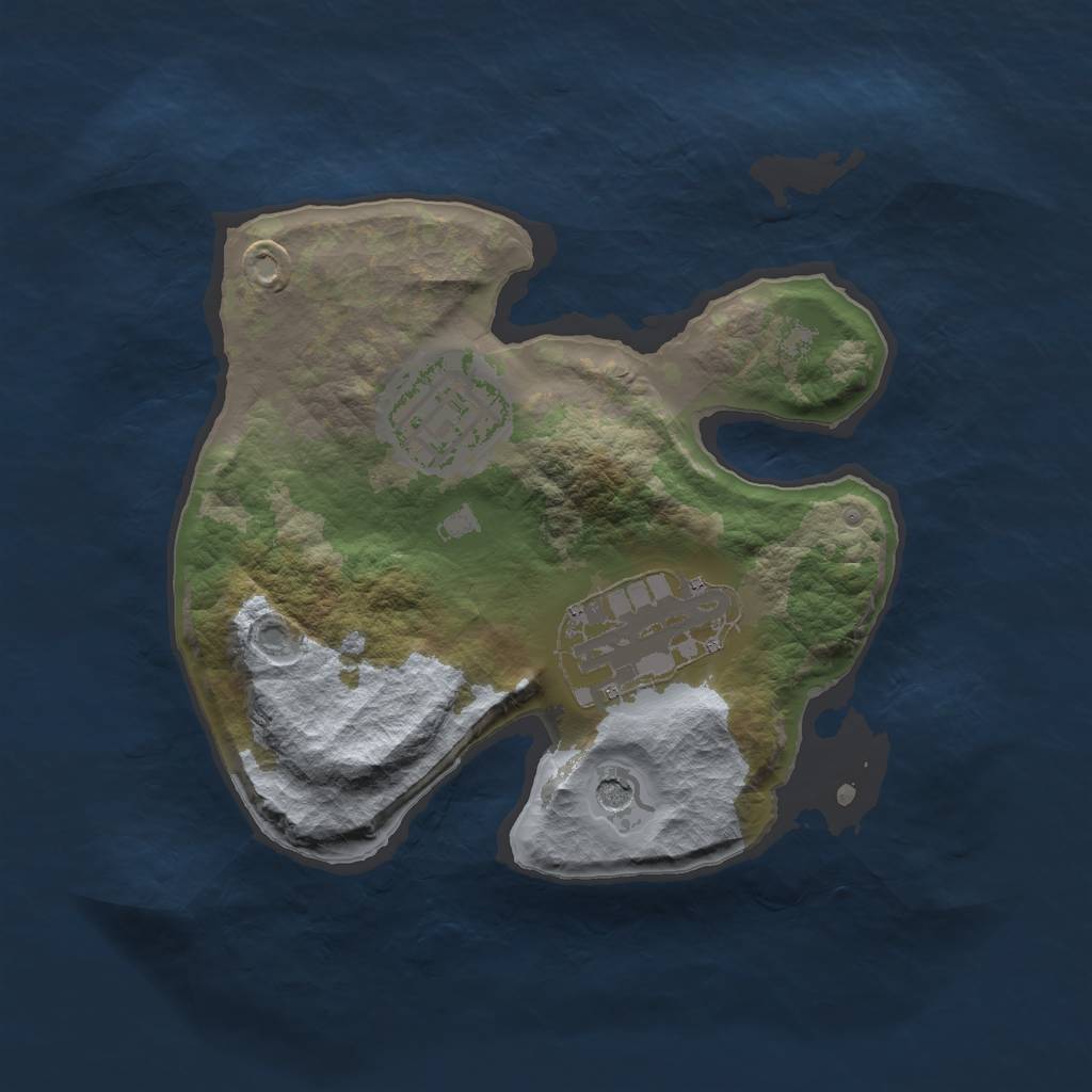 Rust Map: Barren, Size: 2000, Seed: 9524, 5 Monuments