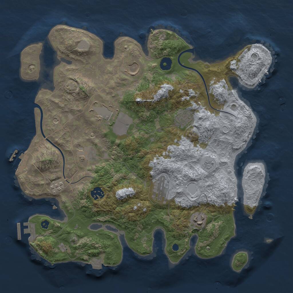 Rust Map: Procedural Map, Size: 3500, Seed: 1649104566, 14 Monuments