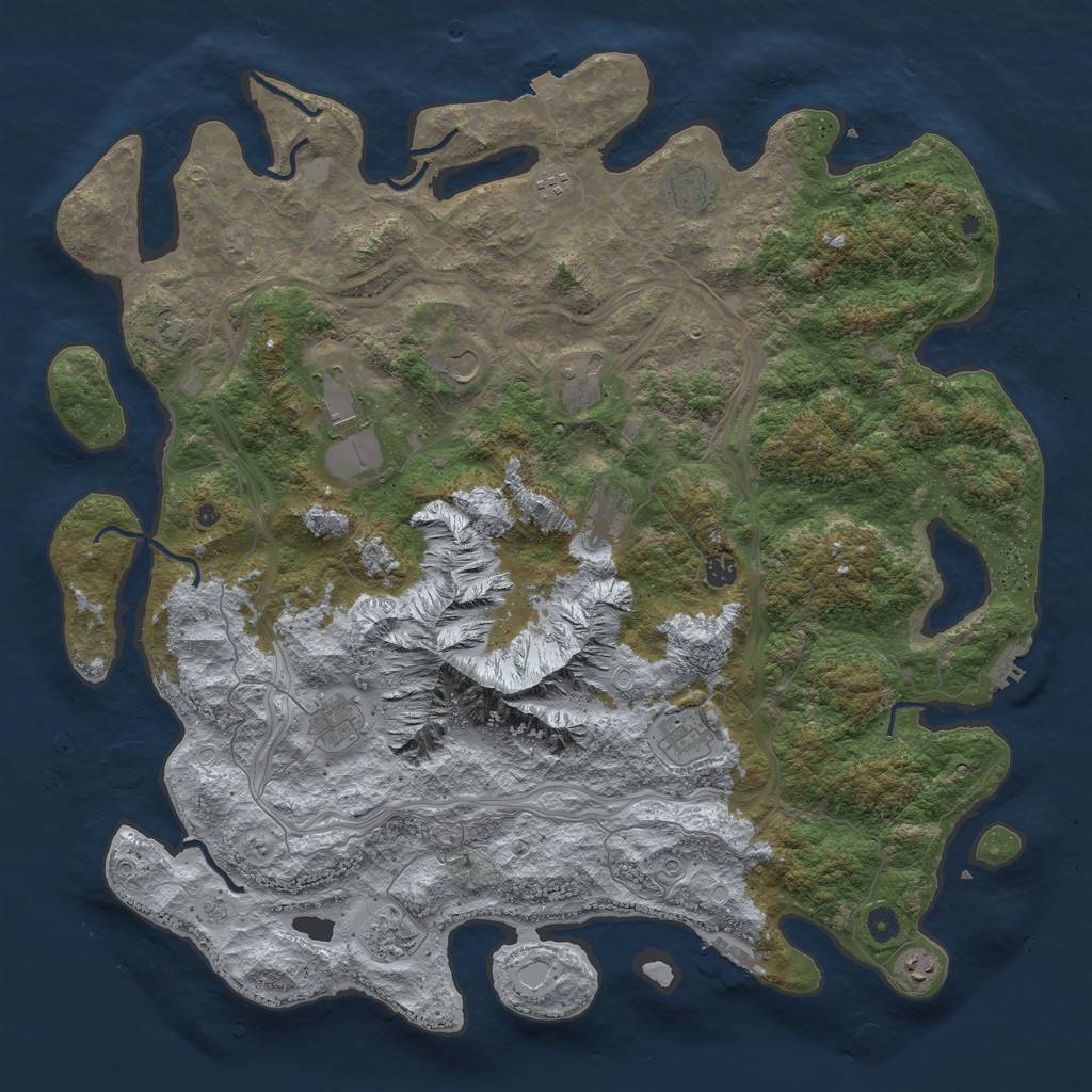 Rust Map: Procedural Map, Size: 5100, Seed: 6738, 19 Monuments