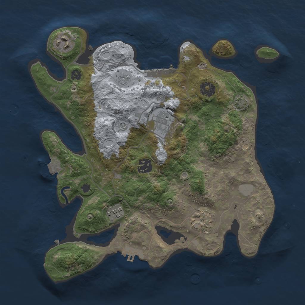 Rust Map: Procedural Map, Size: 3000, Seed: 18121008, 13 Monuments
