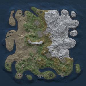 Thumbnail Rust Map: Procedural Map, Size: 3700, Seed: 1764746416, 17 Monuments