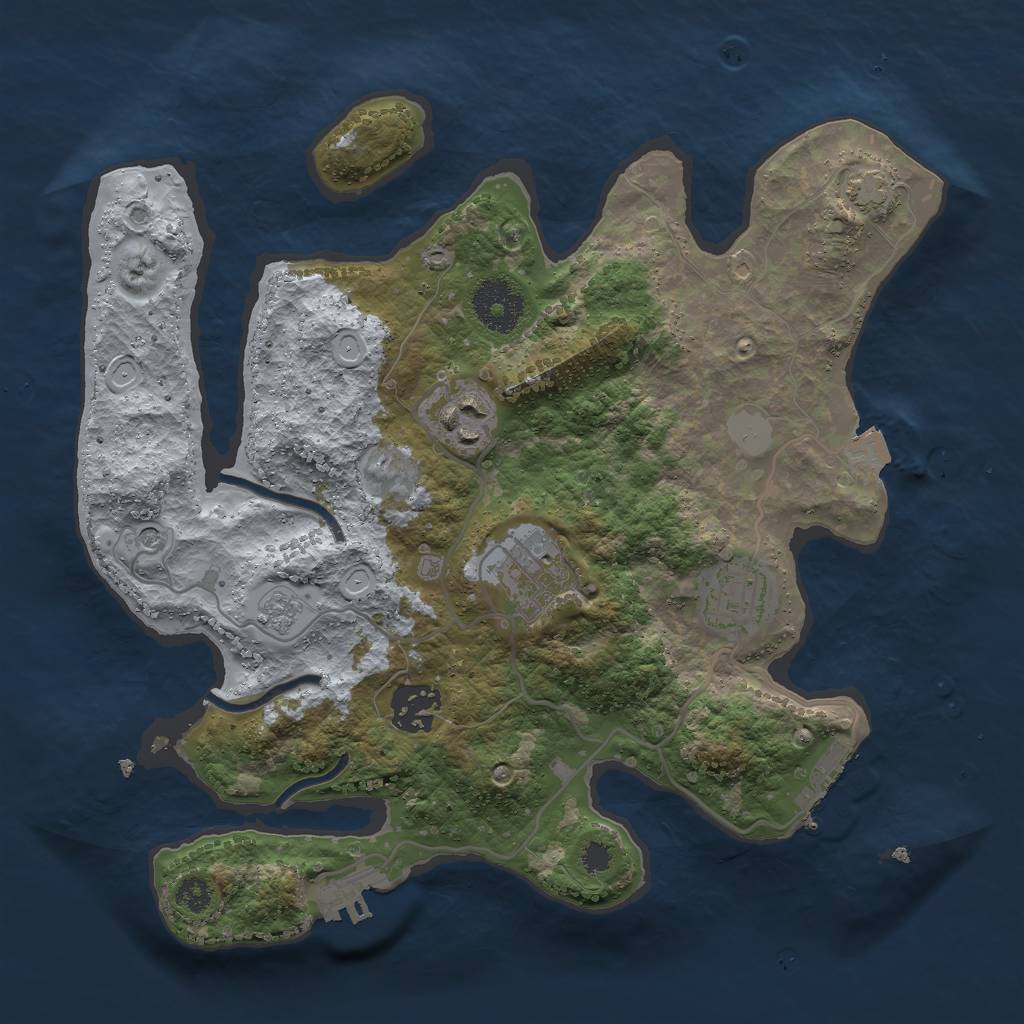 Rust Map: Procedural Map, Size: 3000, Seed: 469551438, 12 Monuments