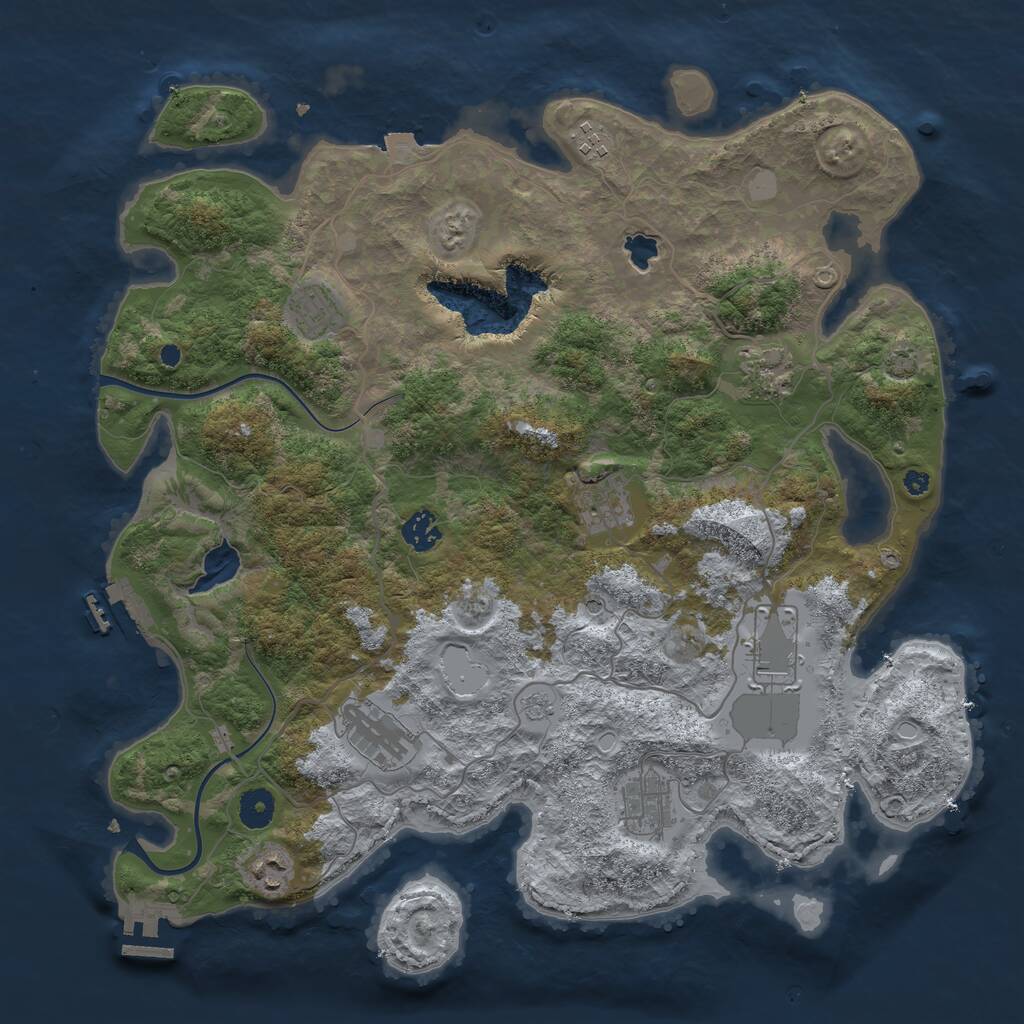 Rust Map: Procedural Map, Size: 4000, Seed: 11408970, 15 Monuments