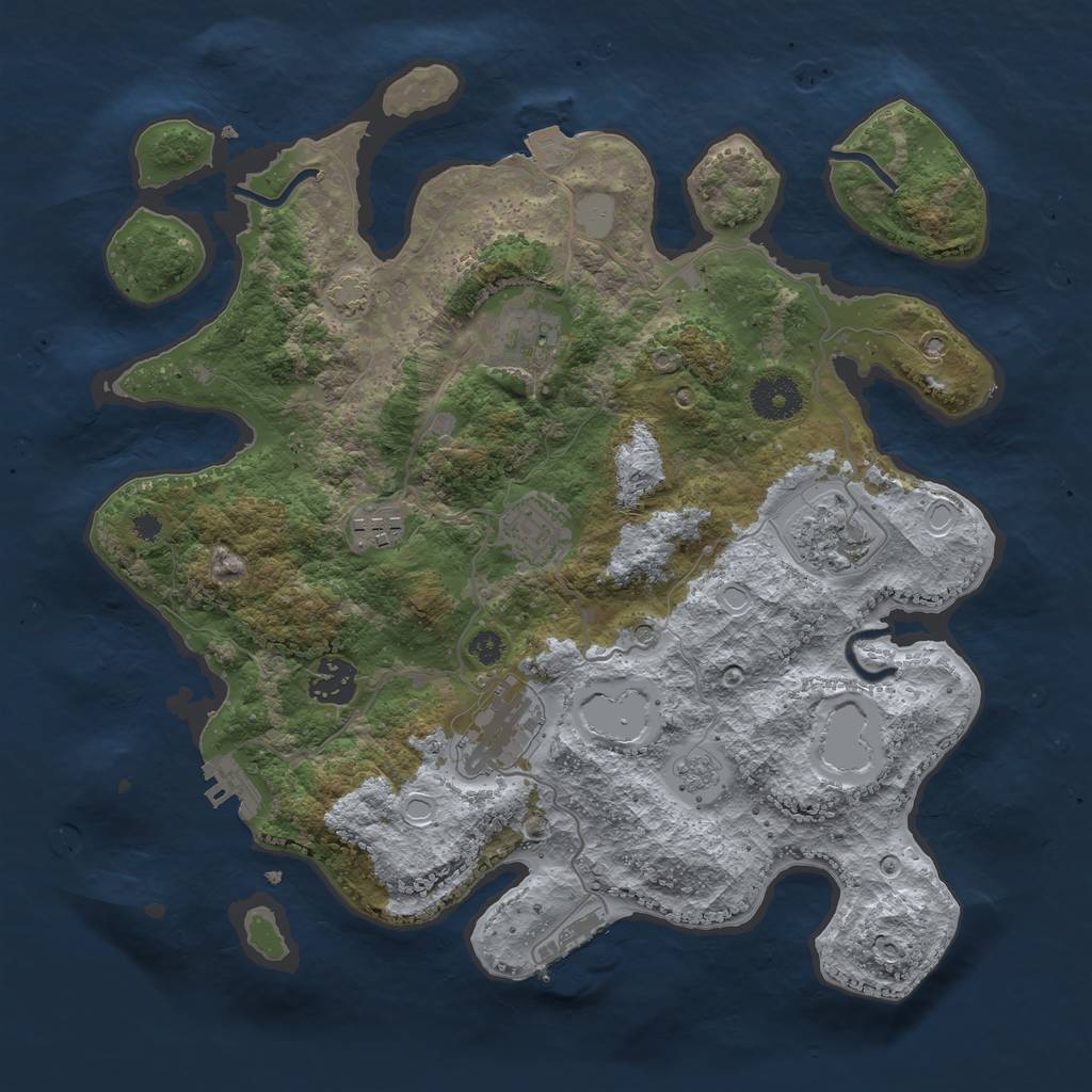 Rust Map: Procedural Map, Size: 3400, Seed: 62455467, 14 Monuments