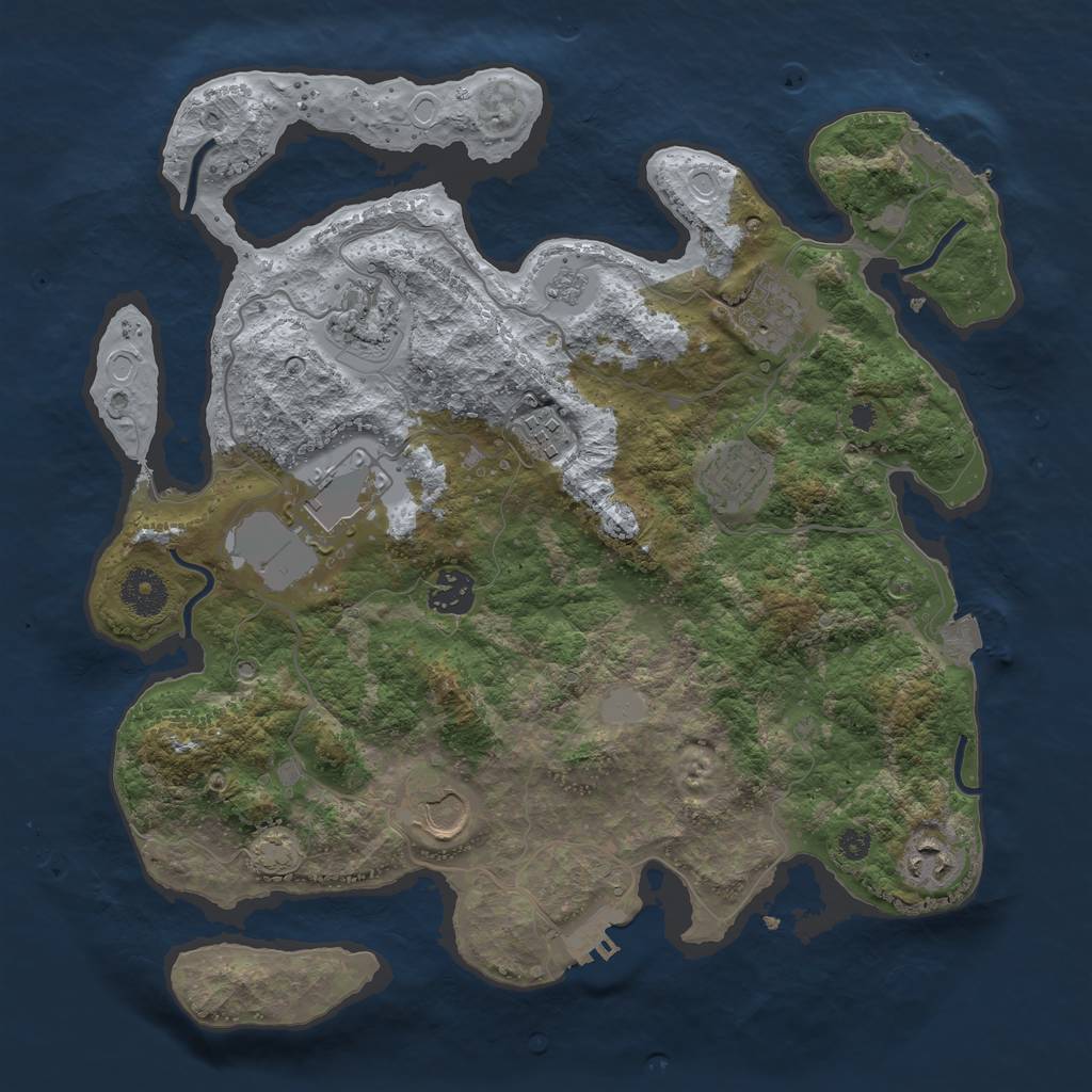Rust Map: Procedural Map, Size: 3500, Seed: 65564939, 15 Monuments
