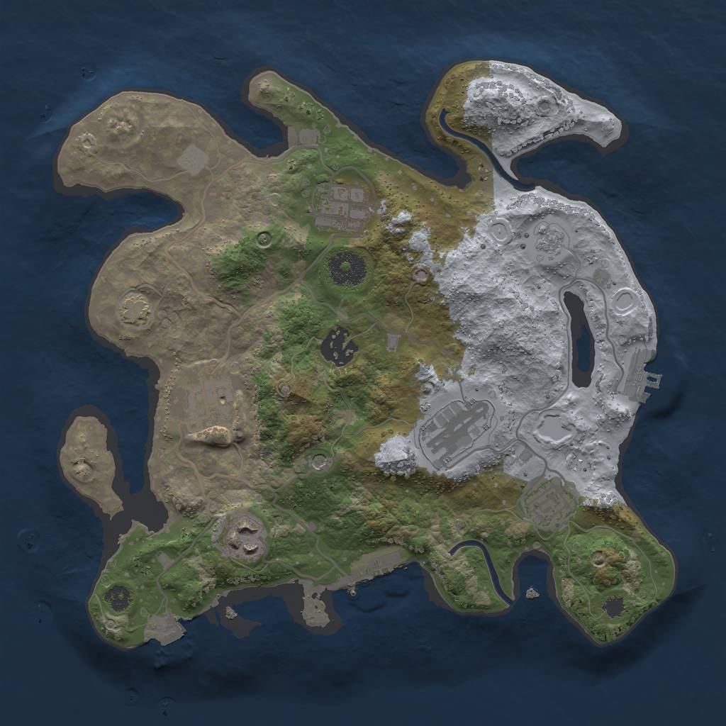 Rust Map: Procedural Map, Size: 3000, Seed: 6546546, 14 Monuments