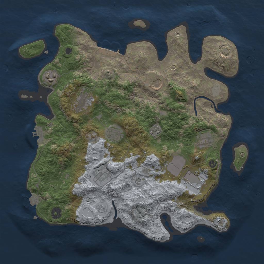 Rust Map: Procedural Map, Size: 3500, Seed: 23452246, 16 Monuments