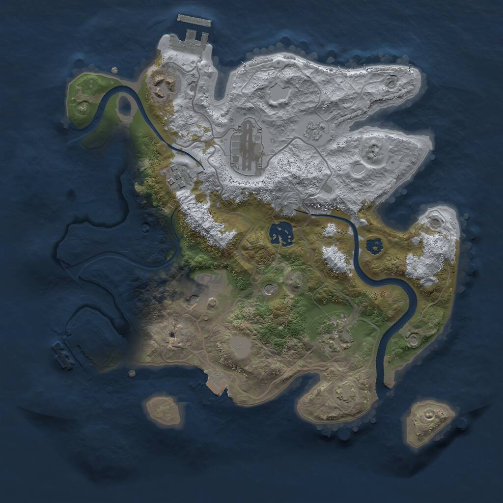 Rust Map: Procedural Map, Size: 3000, Seed: 61396, 12 Monuments