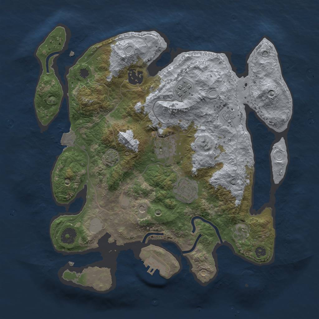 Rust Map: Procedural Map, Size: 3000, Seed: 1723812768, 11 Monuments