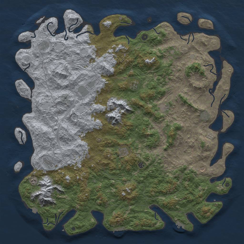 Rust Map: Procedural Map, Size: 6000, Seed: 458786474, 19 Monuments