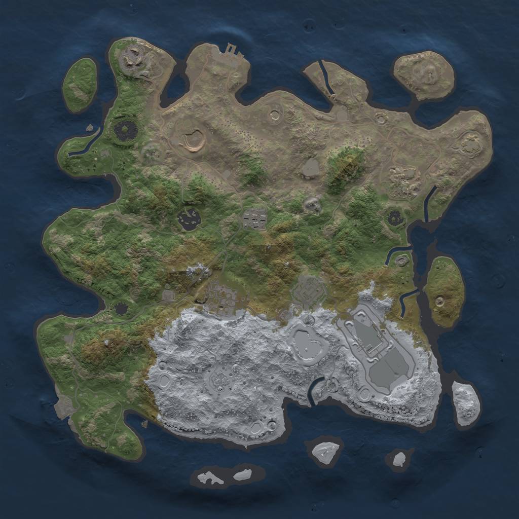 Rust Map: Procedural Map, Size: 3500, Seed: 856288976, 15 Monuments