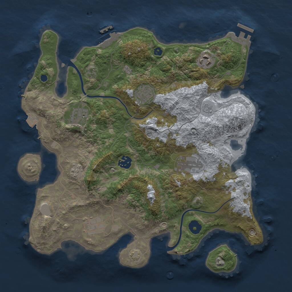Rust Map: Procedural Map, Size: 3400, Seed: 55496314, 13 Monuments