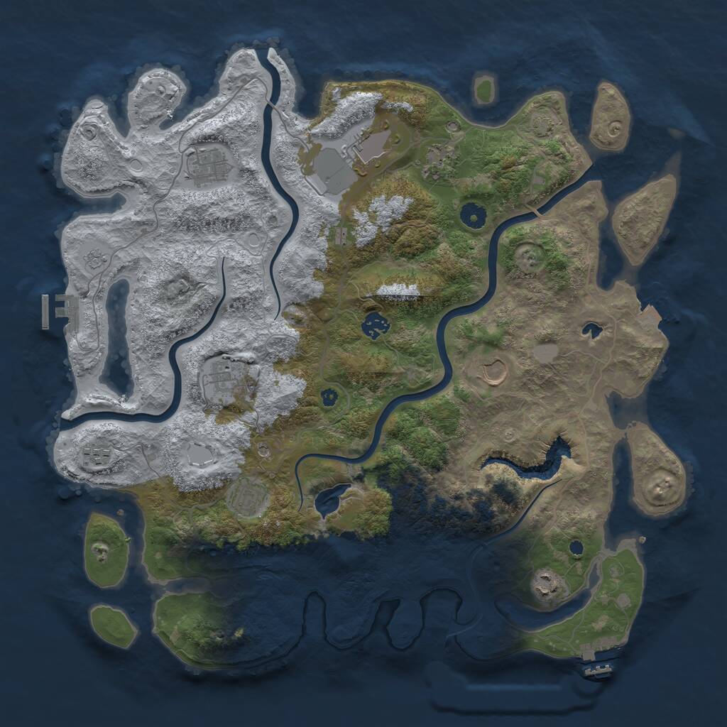 Rust Map: Procedural Map, Size: 4200, Seed: 1823465133, 15 Monuments