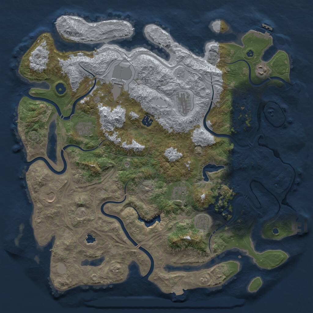 Rust Map: Procedural Map, Size: 4400, Seed: 18372596, 15 Monuments