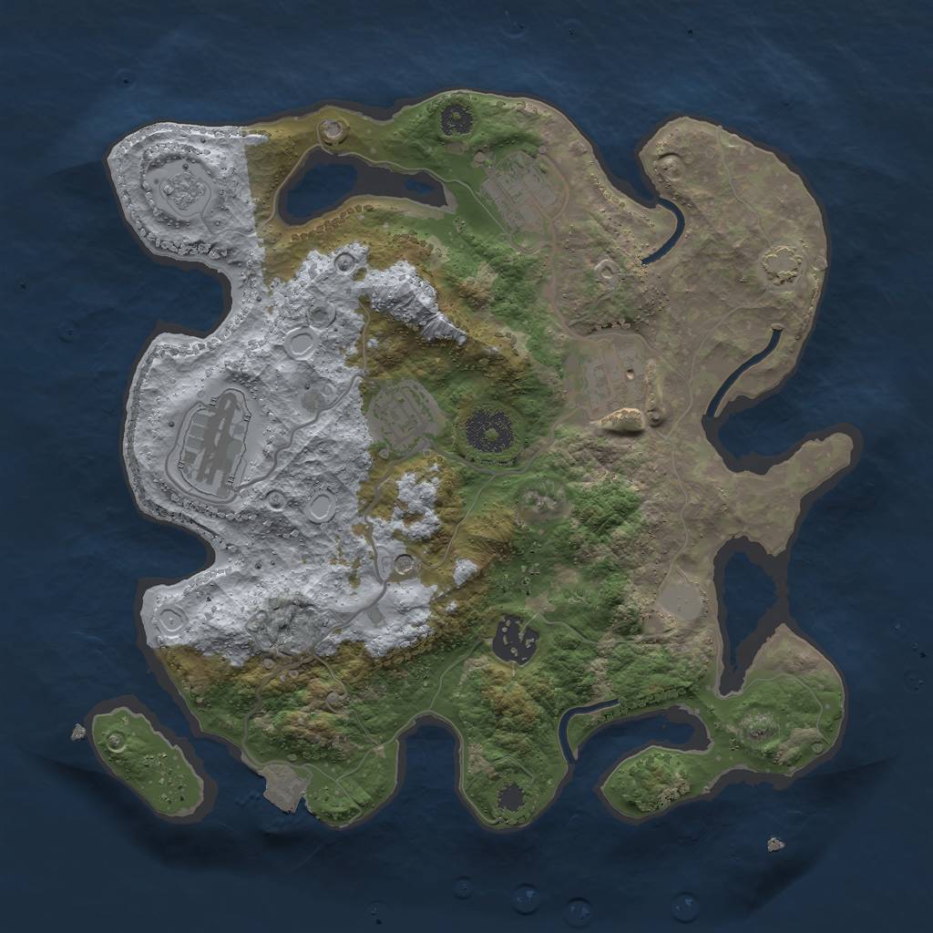 Rust Map: Procedural Map, Size: 3000, Seed: 1144220233, 11 Monuments