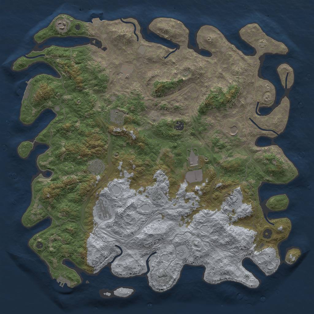 Rust Map: Procedural Map, Size: 4800, Seed: 111594566, 18 Monuments