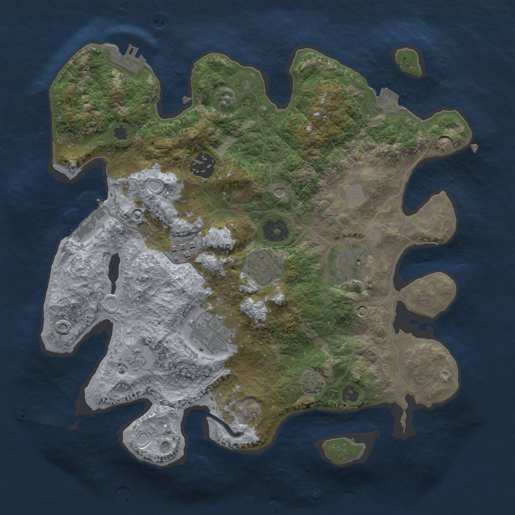Rust Map: Procedural Map, Size: 3100, Seed: 1572404721, 13 Monuments