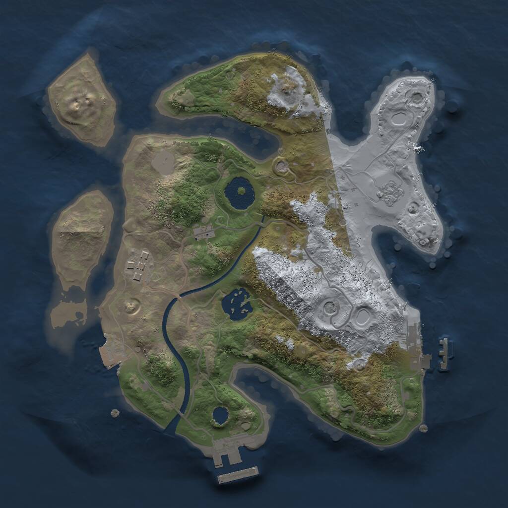 Rust Map: Procedural Map, Size: 2500, Seed: 425287, 7 Monuments