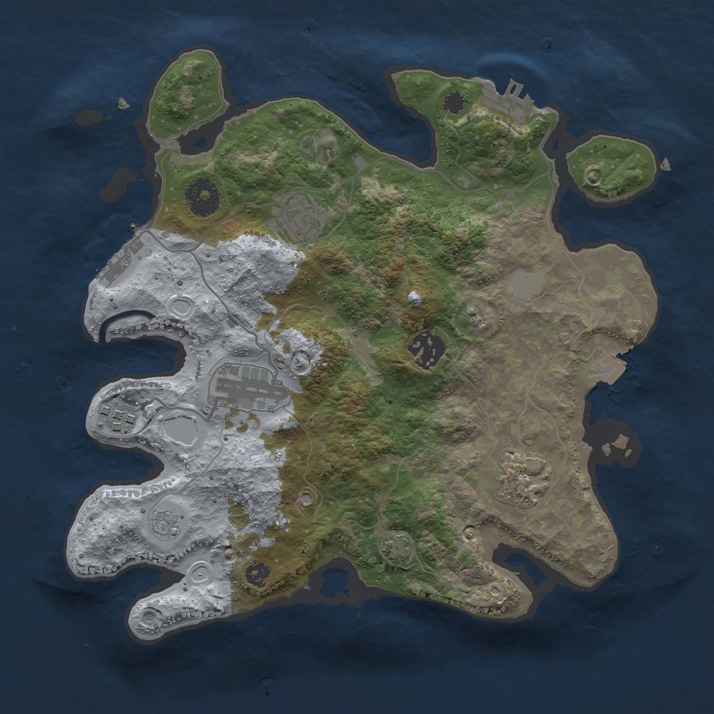 Rust Map: Procedural Map, Size: 3000, Seed: 4256731, 12 Monuments