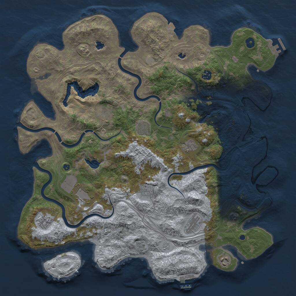 Rust Map: Procedural Map, Size: 4500, Seed: 98718777, 16 Monuments