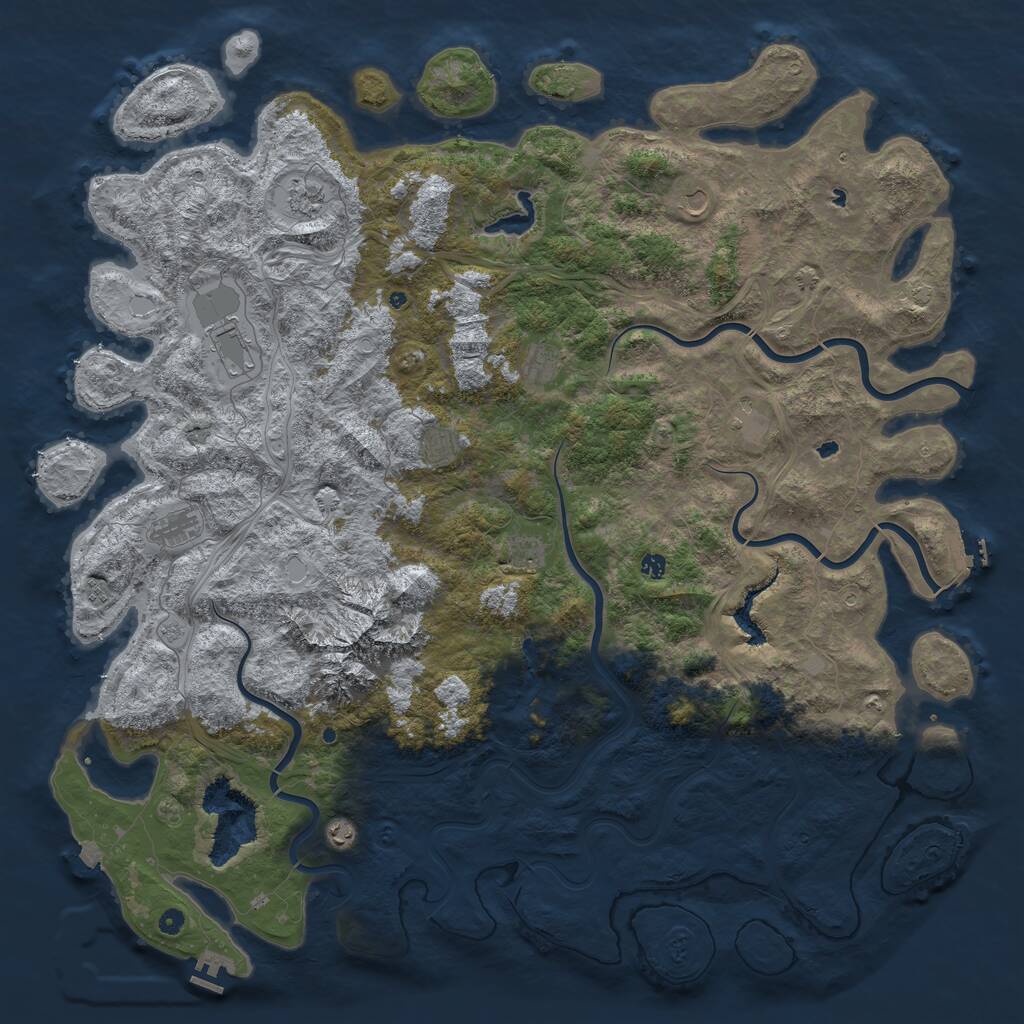 Rust Map: Procedural Map, Size: 6000, Seed: 151895703, 17 Monuments