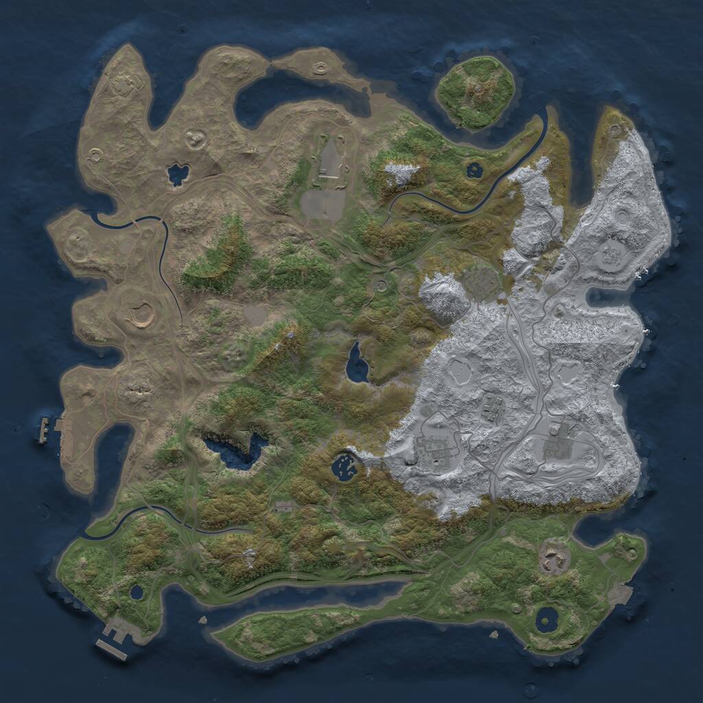 Rust Map: Procedural Map, Size: 4250, Seed: 12092002, 14 Monuments