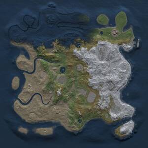 Thumbnail Rust Map: Procedural Map, Size: 3700, Seed: 1091900373, 14 Monuments