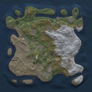 Thumbnail Rust Map: Procedural Map, Size: 3700, Seed: 1091900373, 18 Monuments