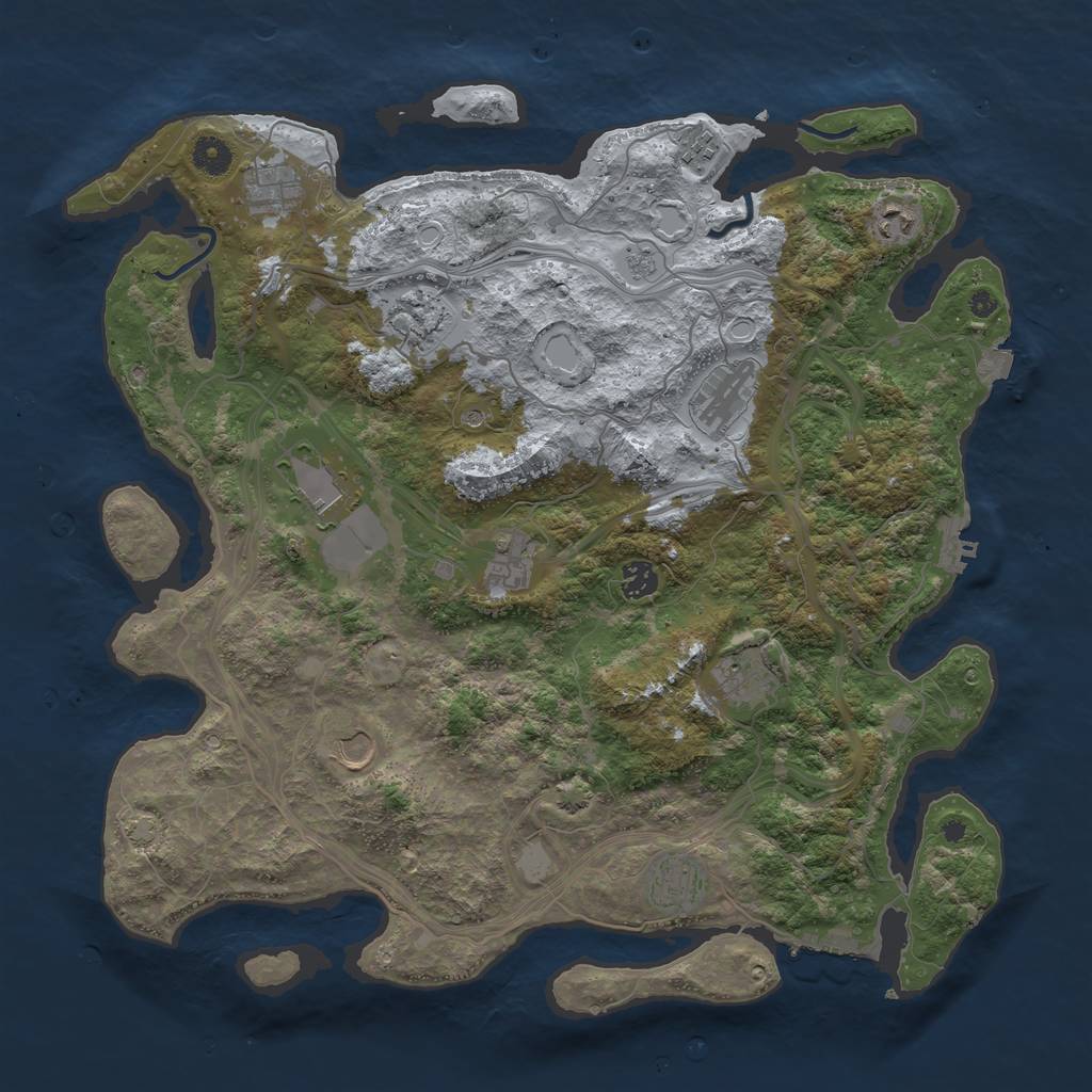 Rust Map: Procedural Map, Size: 4250, Seed: 1801414626, 19 Monuments