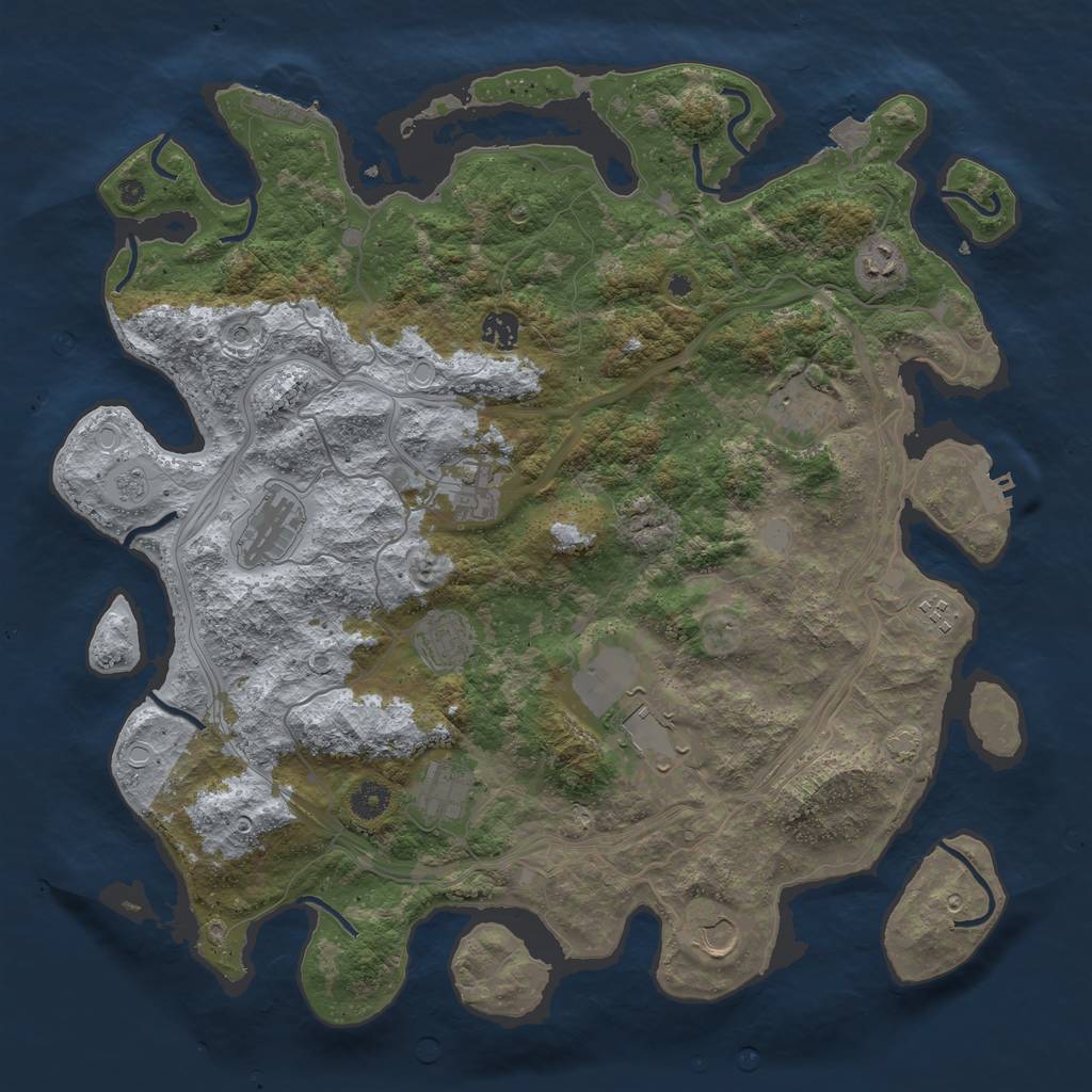 Rust Map: Procedural Map, Size: 4250, Seed: 91, 18 Monuments